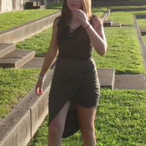 Olive green Charlotte Russe wrap skirt